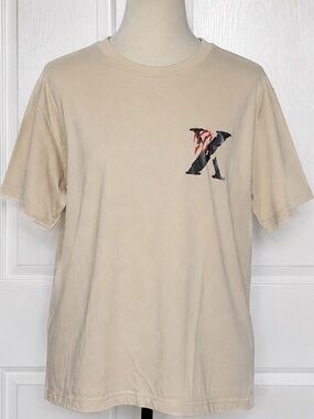 Men's Beige Graphic Pocket T-Shirt
